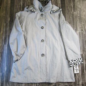 NWT Light Long Rain Jacket w/Leopard Print-Neyelle